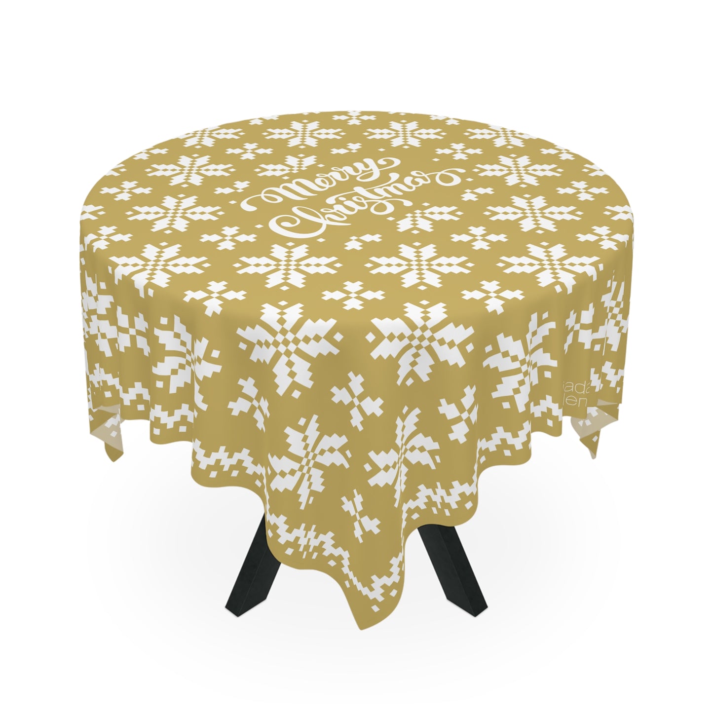 Jacquard Snowflake Christmas Tablecloth with Italian Design print | Green | Giada Valenti | Christmas Decoration | Christmas Gift