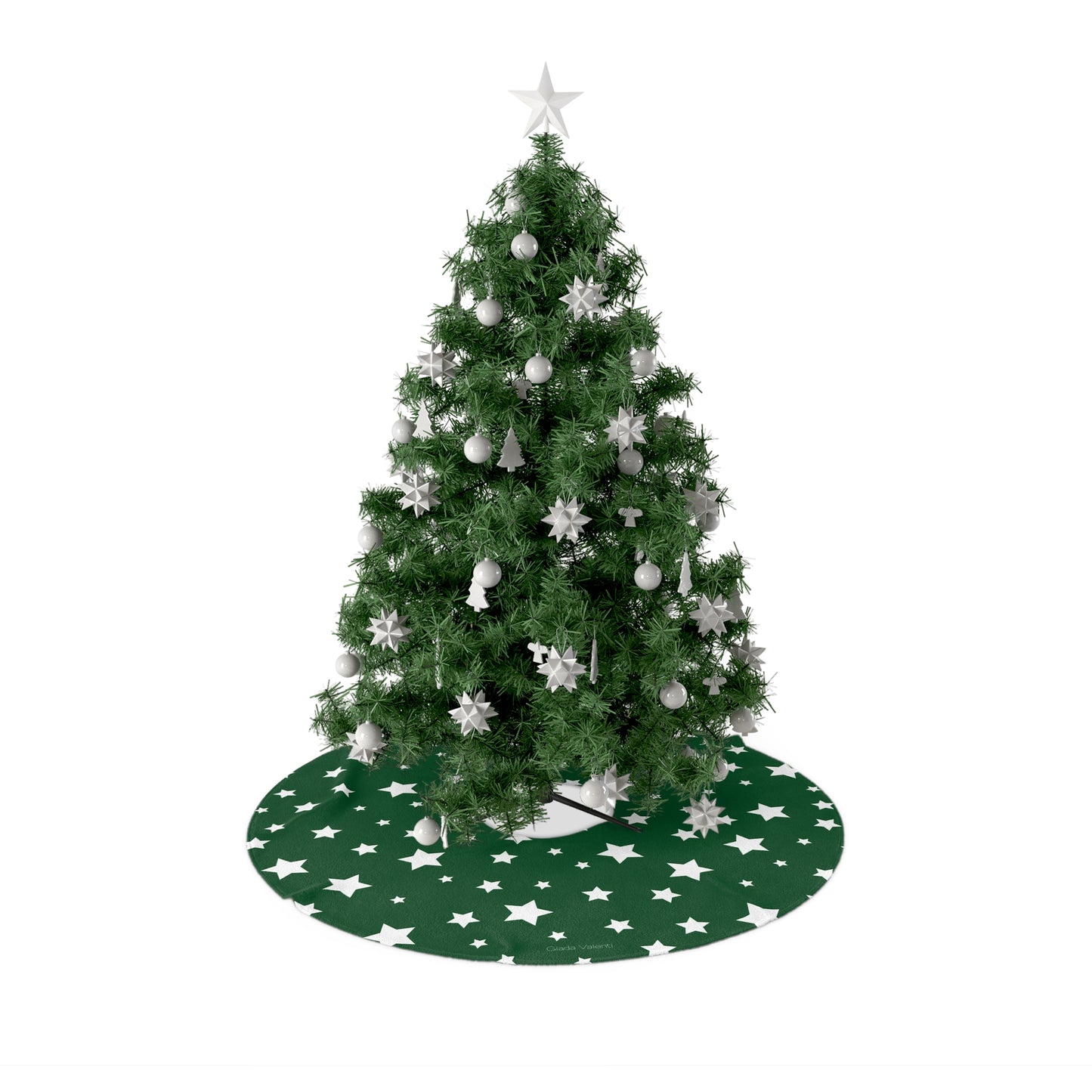 Christmas Star Tree Skirt with Italian Design print | Green | Giada Valenti | Christmas Decoration | Christmas Gift