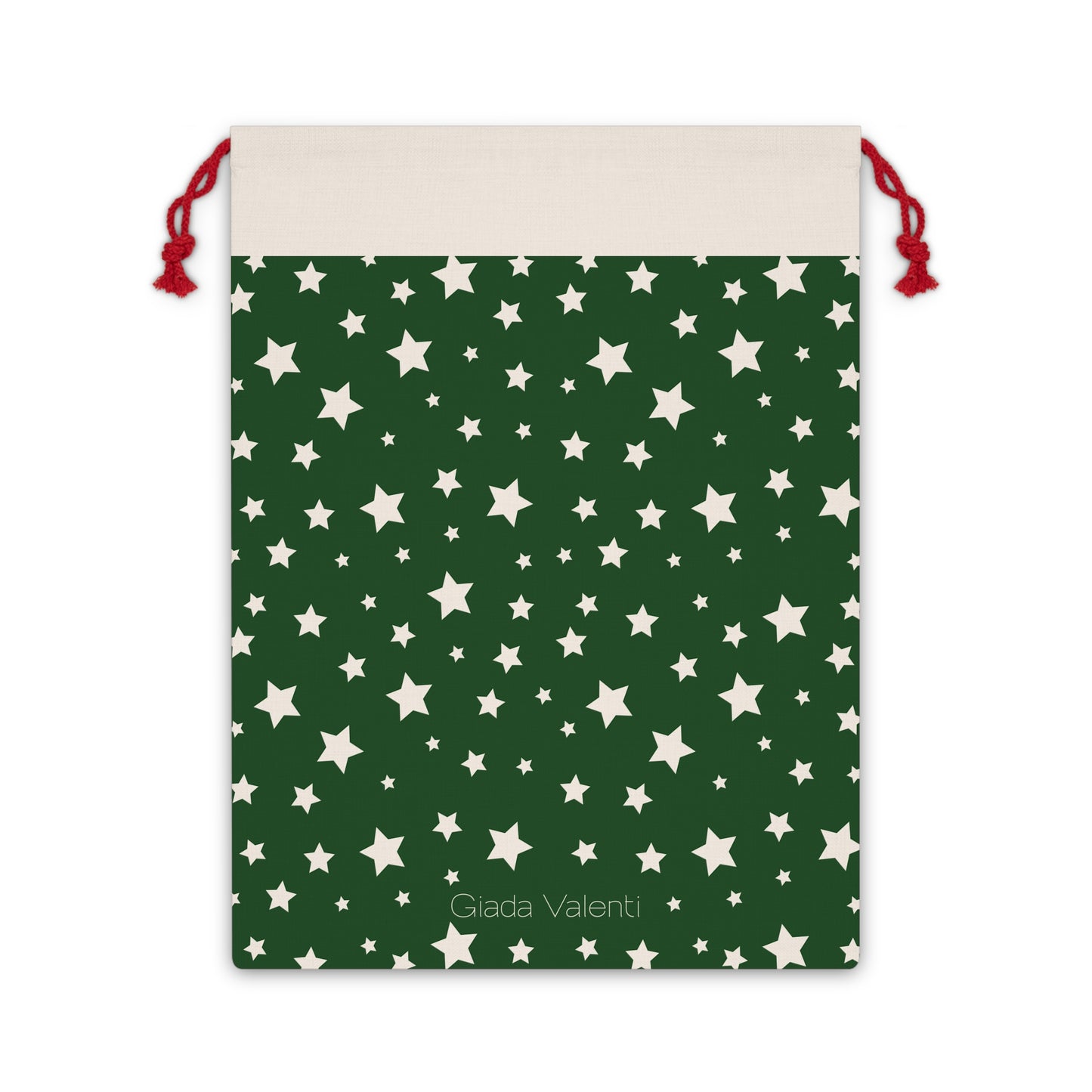 Christmas Stars Gift Bag with exclusive Italian design print | Green | Giada Valenti | Christmas Gift