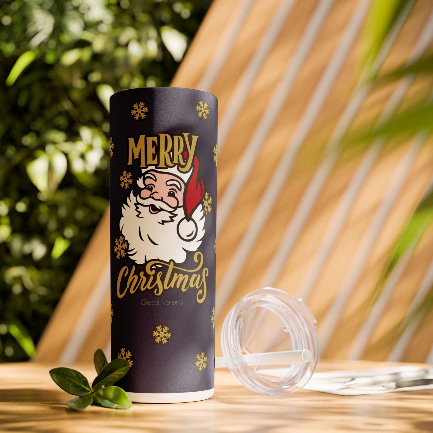 Christmas Tumbler with Italian Design print | Merry Christmas Santa Claus | Giada Valenti | Christmas Gift