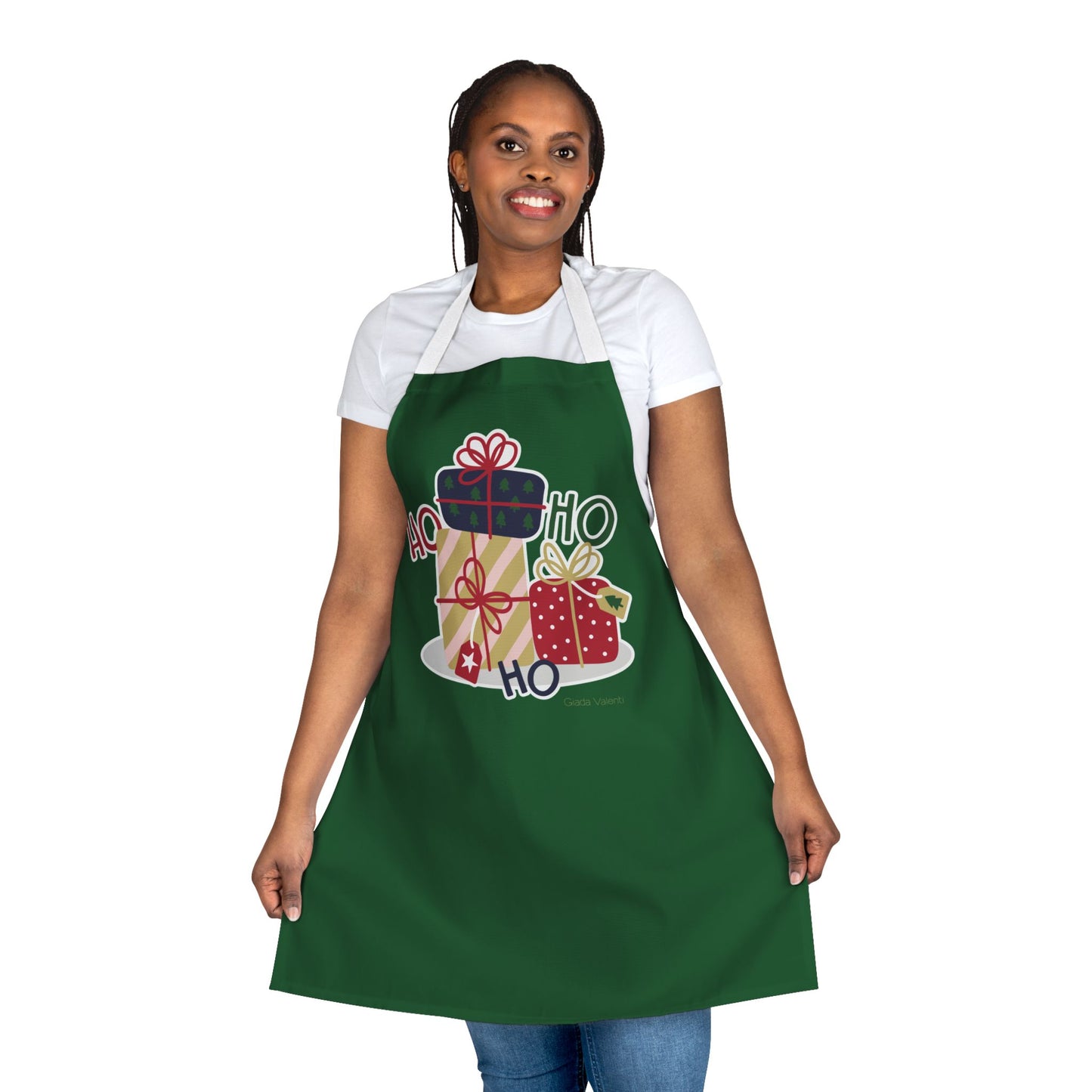 Christmas Presents Apron with Italian Design print | Green | Giada Valenti | Christmas Gift