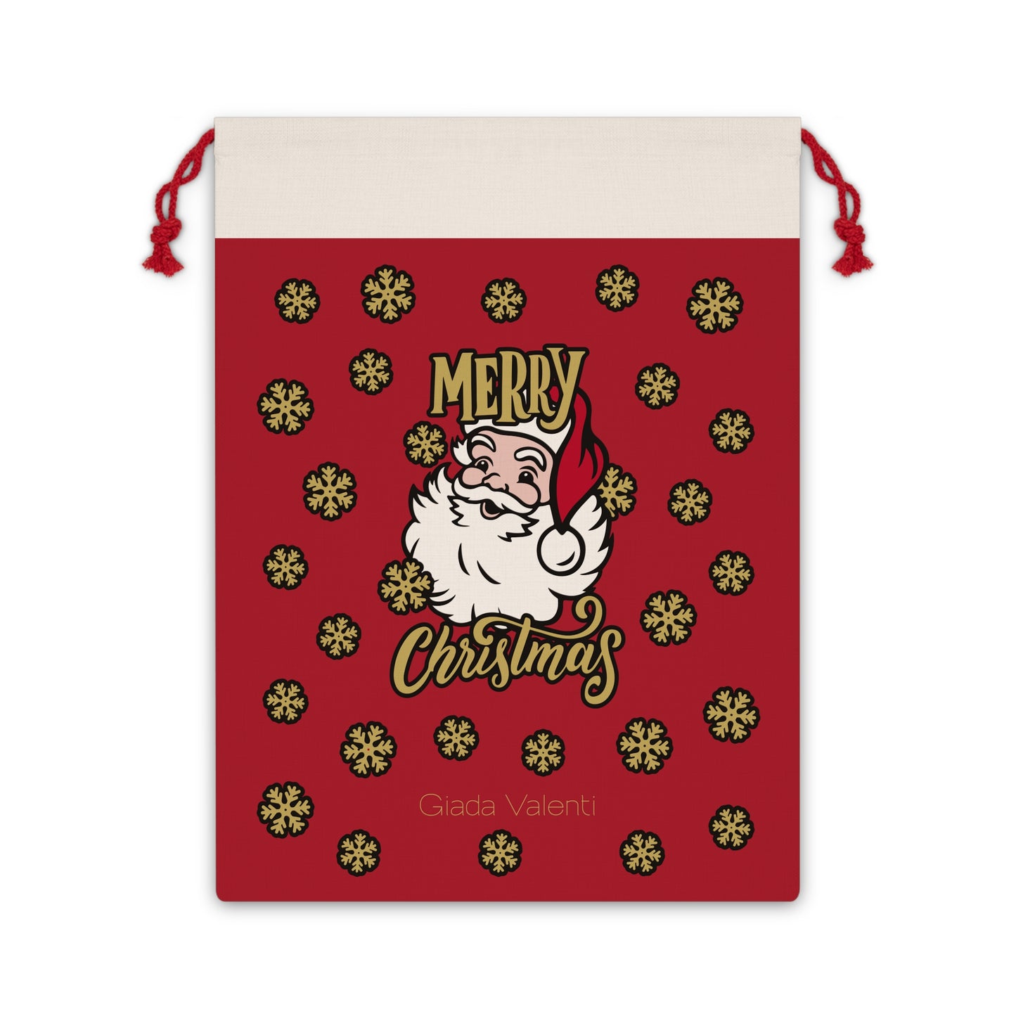 Santa Claus Gift Bag with exclusive Italian design print | Red | Giada Valenti | Christmas Gift