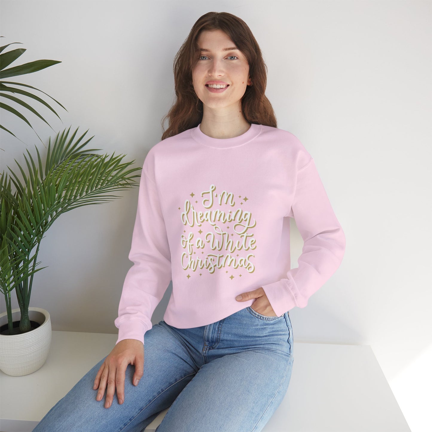 I'm dreaming of a White Christmas Unisex Heavy Blend™ Crewneck Sweatshirt with Italian design print | Giada Valenti | Christmas gift