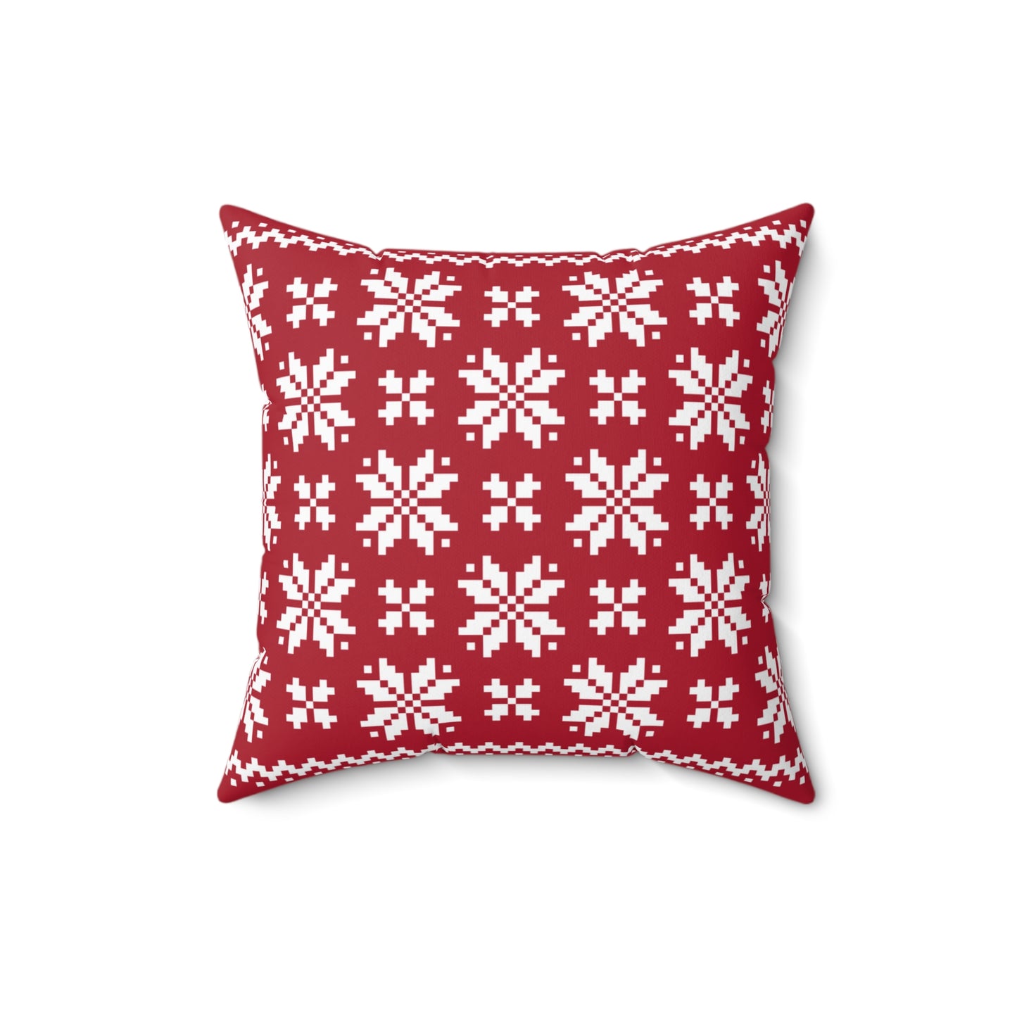 Merry Christmas Pillow with exclusive Italian Design print | Beige White Jacquard Snowflake | Giada Valenti Collection