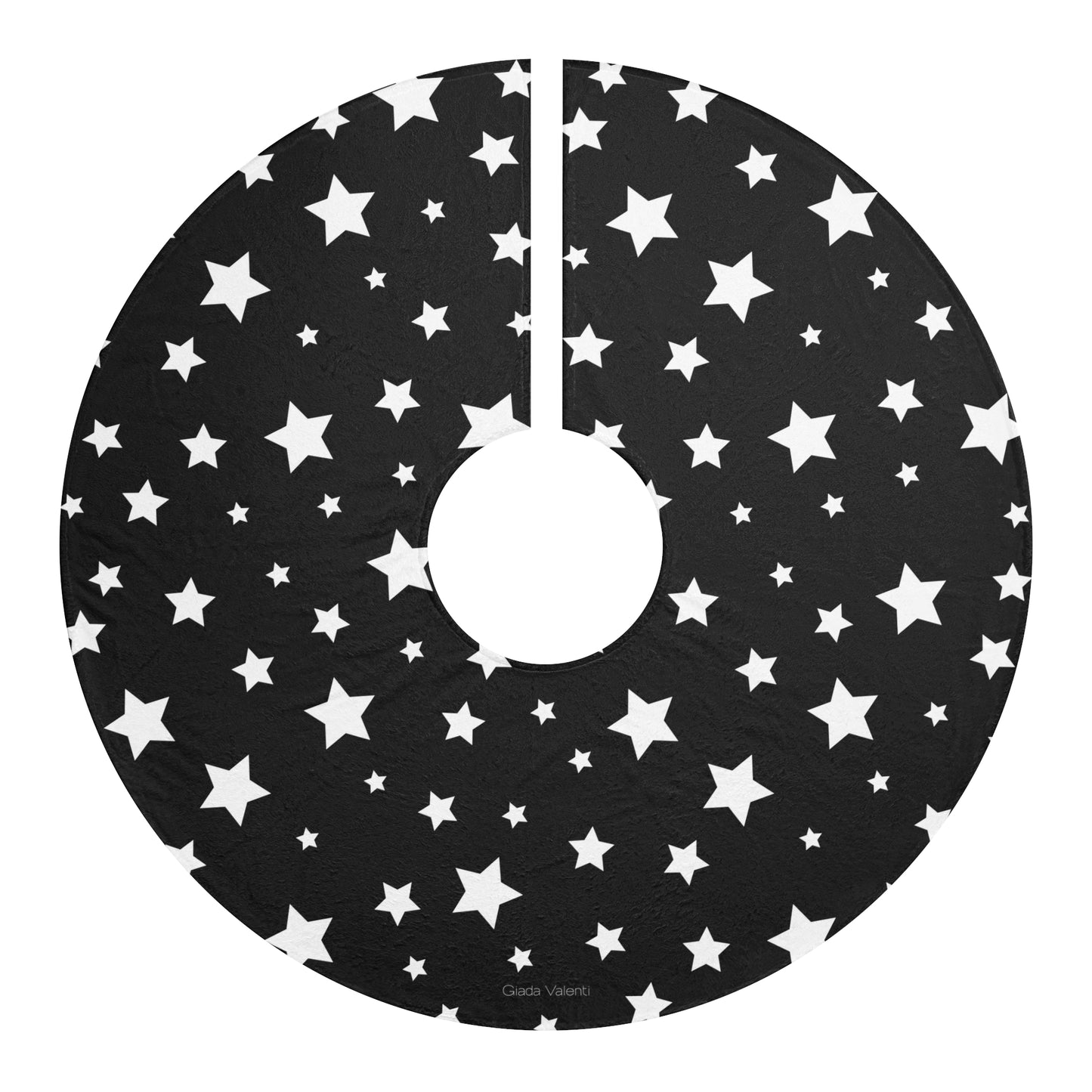 Christmas Star Tree Skirt with Italian Design print | Black | Giada Valenti | Christmas Decoration | Christmas Gift