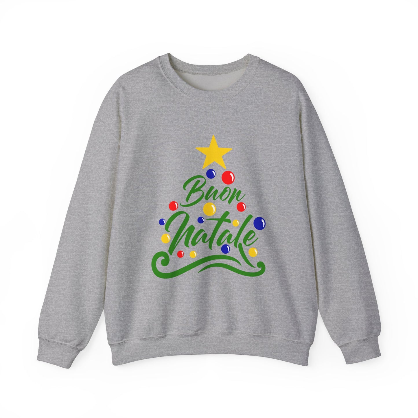 Buon Natale Unisex Heavy Blend™ Crewneck Sweatshirt - Giada Valenti Collection - Print designed in Italy by Elisa Savoia