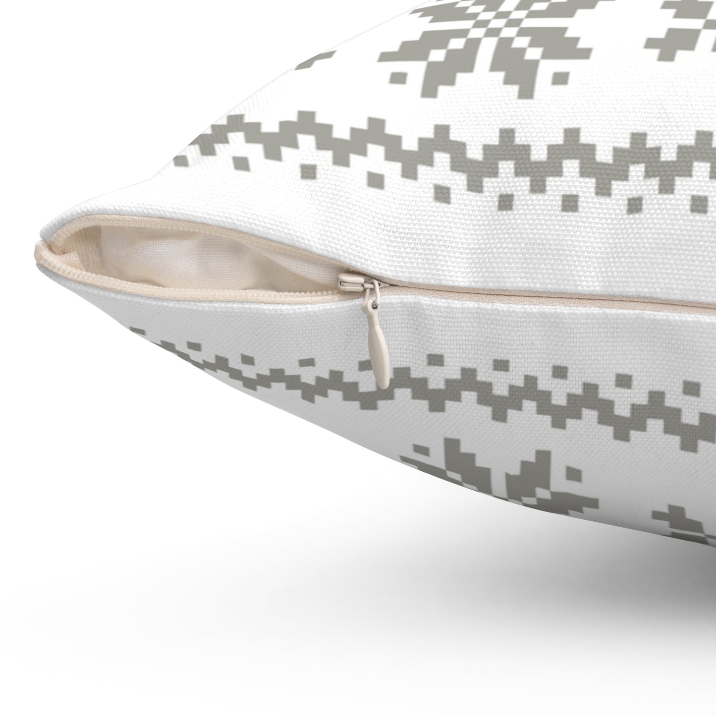 Merry Christmas Pillow with exclusive Italian Design print | Beige White Jacquard Snowflake | Giada Valenti Collection