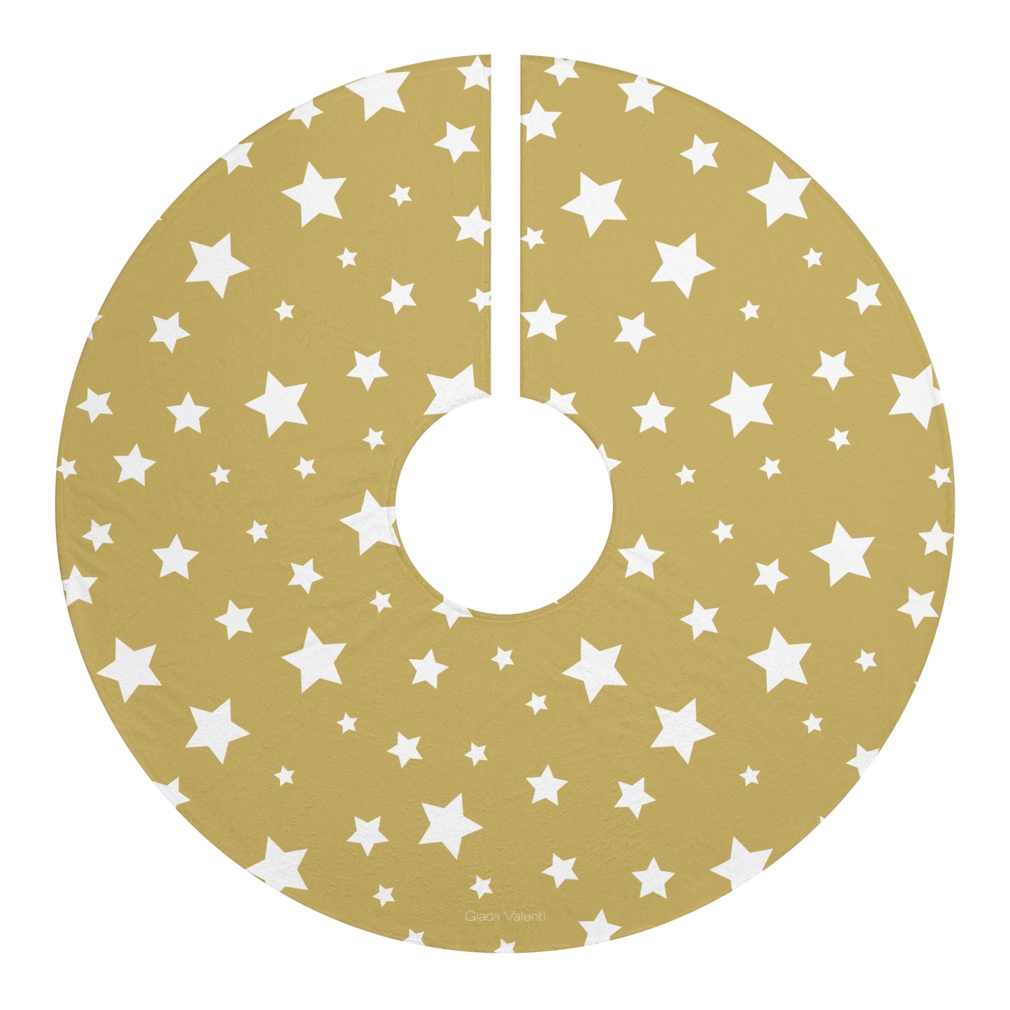 Christmas Star Tree Skirt with Italian Design print | Gold | Giada Valenti | Christmas Decoration | Christmas Gift