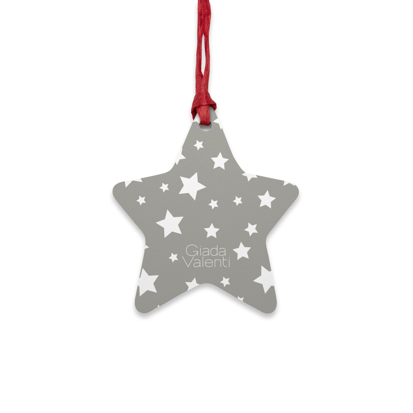 Giada Valenti | Star Shape Wooden Ornaments | Designed in Italy | Silver White Star | Christmas Ornament | Christmas Gift | Italian Design