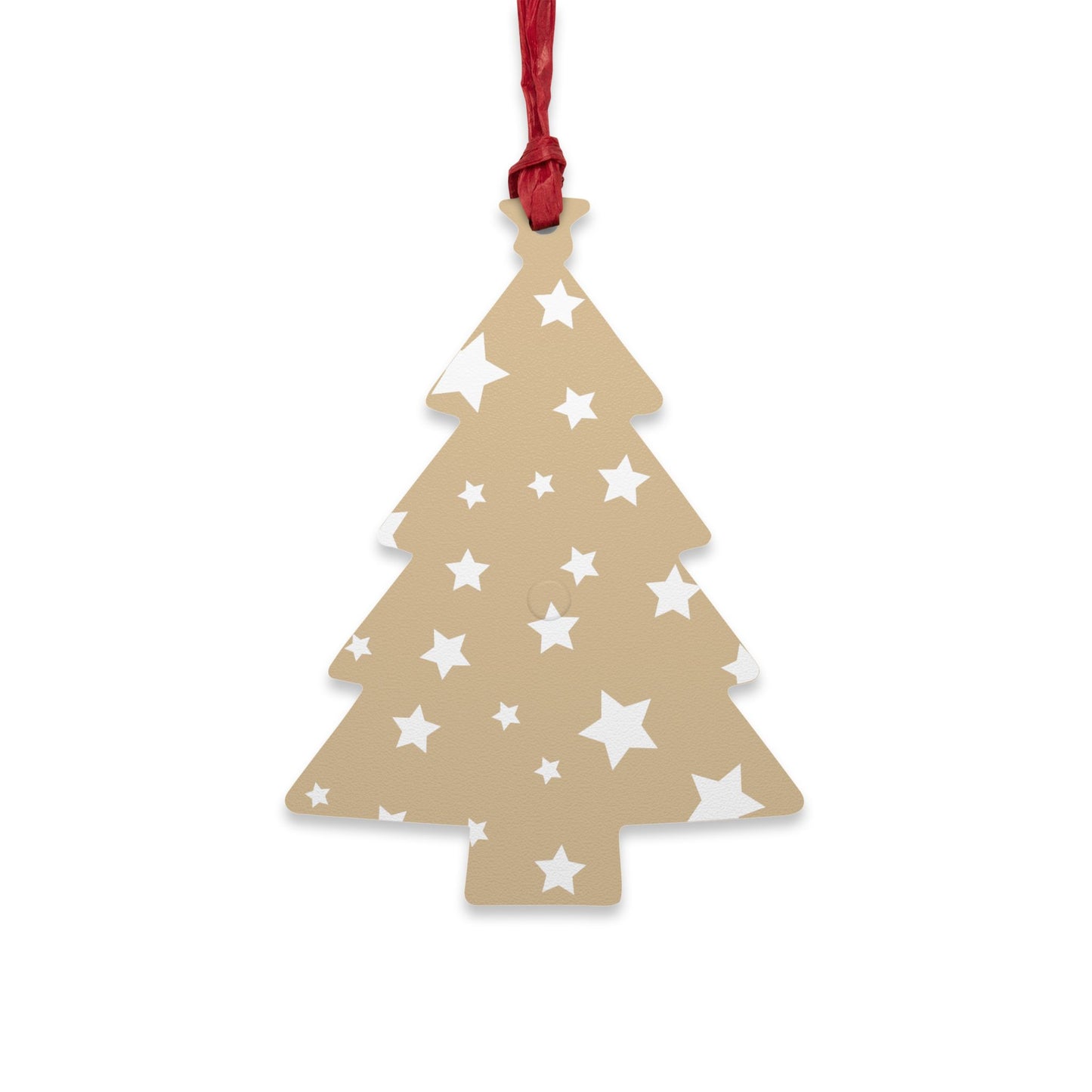 Giada Valenti | Tree Shape Wooden Ornaments | Designed in Italy | Beige White Star | Christmas Ornament | Christmas Gift | Italian Design