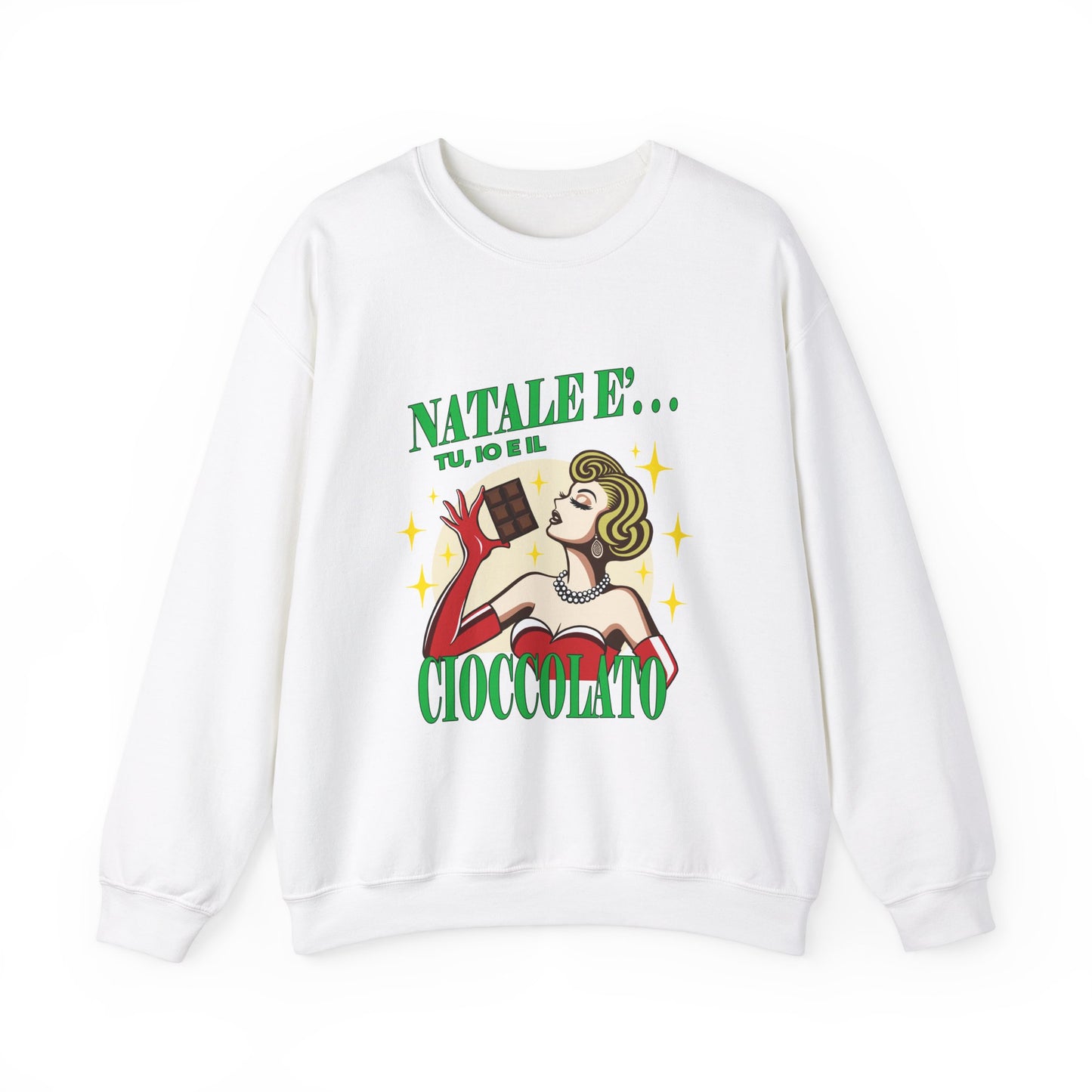 Ciocolato Unisex Heavy Blend™ Crewneck Sweatshirt - Giada Valenti Collection - Print designed in Italy by Elisa Savoia