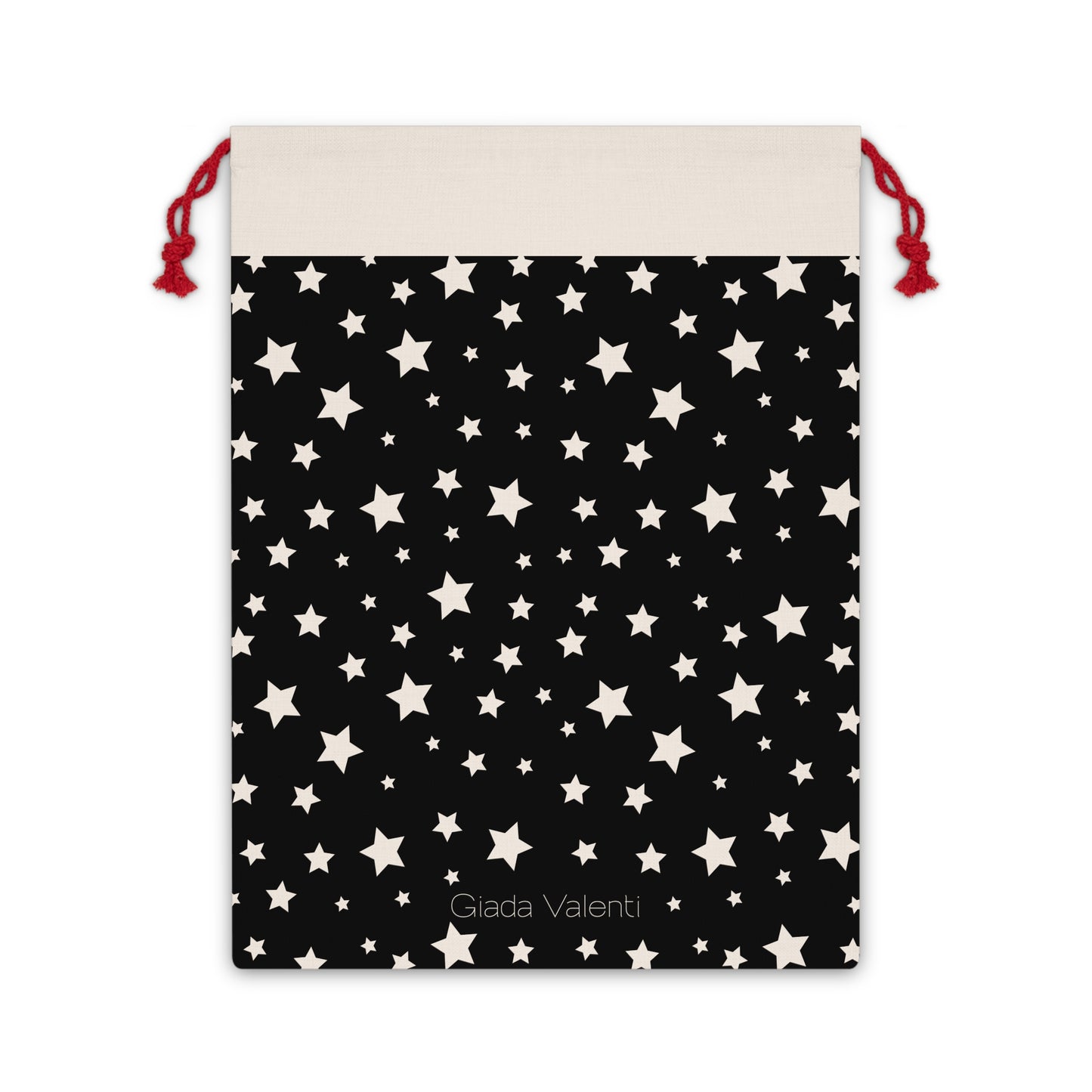 Christmas Stars Gift Bag with exclusive Italian design print | Black | Giada Valenti | Christmas Gift