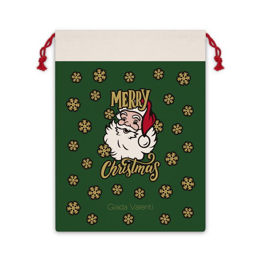 Santa Claus Gift Bag with exclusive Italian design print | Green | Giada Valenti | Christmas Gift