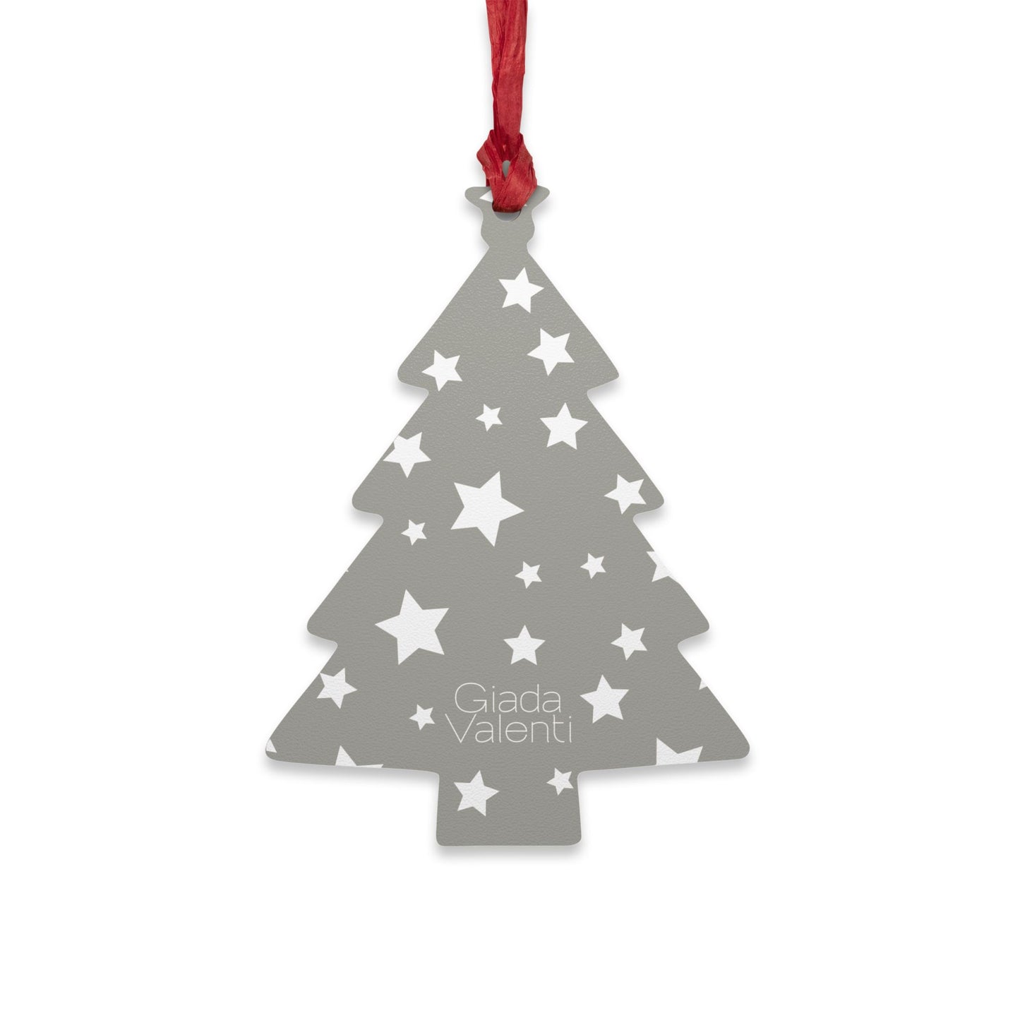 Giada Valenti | Tree Shape Wooden Ornament | Designed in Italy | Silver White Star | Christmas Ornament | Christmas Gift | Italian Design