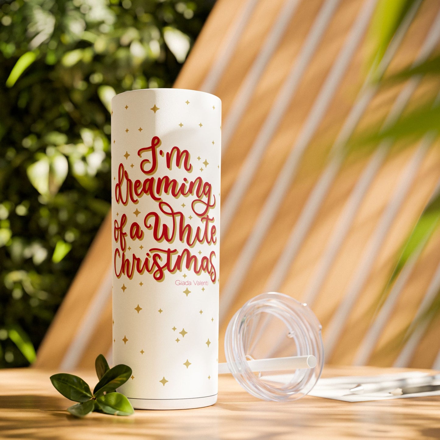 Christmas Tumbler with Italian Design print | I'm Dreaming Of A White Christmas | Giada Valenti | Christmas Gift