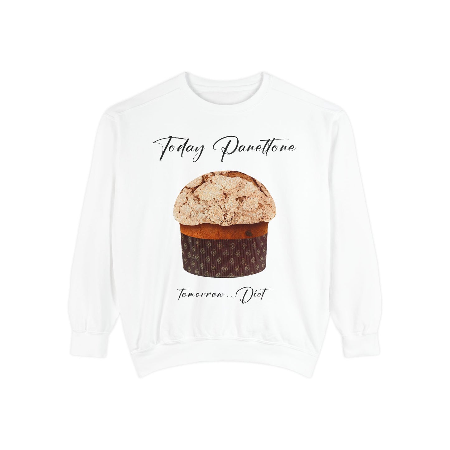 Panettone Unisex Garment-Dyed Sweatshirt designed in Italy by Elisa Savoia | Giada Valenti | Christmas Sweatshirt