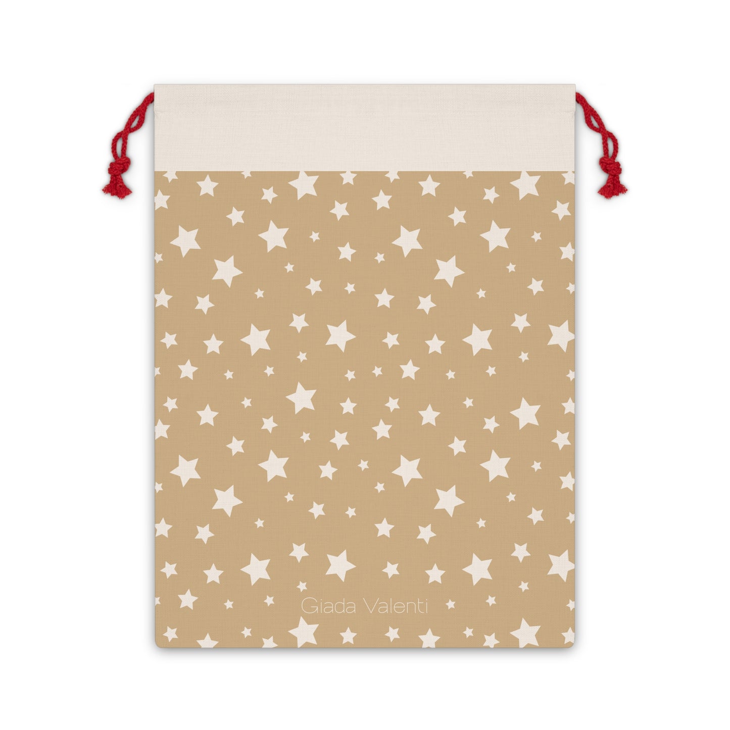 Christmas Stars Gift Bag with exclusive Italian design print | Beige | Giada Valenti | Christmas Gift