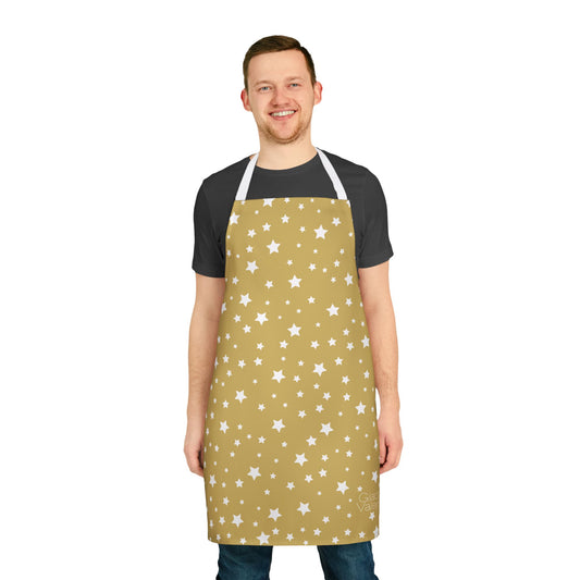 Christmas Stars Apron with Italian Design print | Gold | Giada Valenti | Christmas Gift