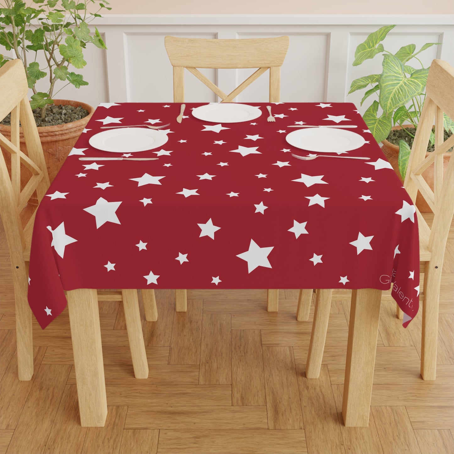 Christmas Star Tablecloth with Italian Design print | Red | Giada Valenti | Christmas Decoration | Christmas Gift