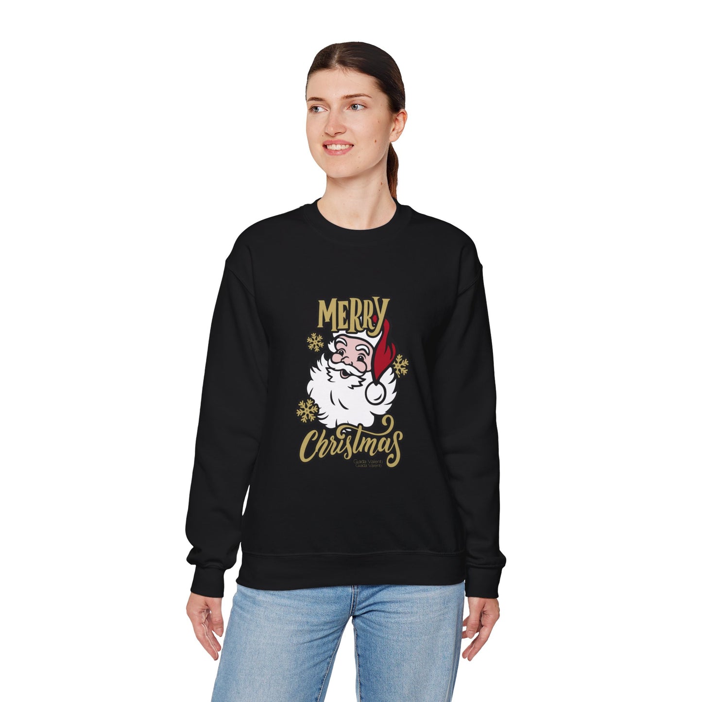 Giada Valenti | Santa Claus Unisex Heavy Blend™ Crewneck Sweatshirt | Designed in Italy | Italian Design | Black | Christmas Sweater