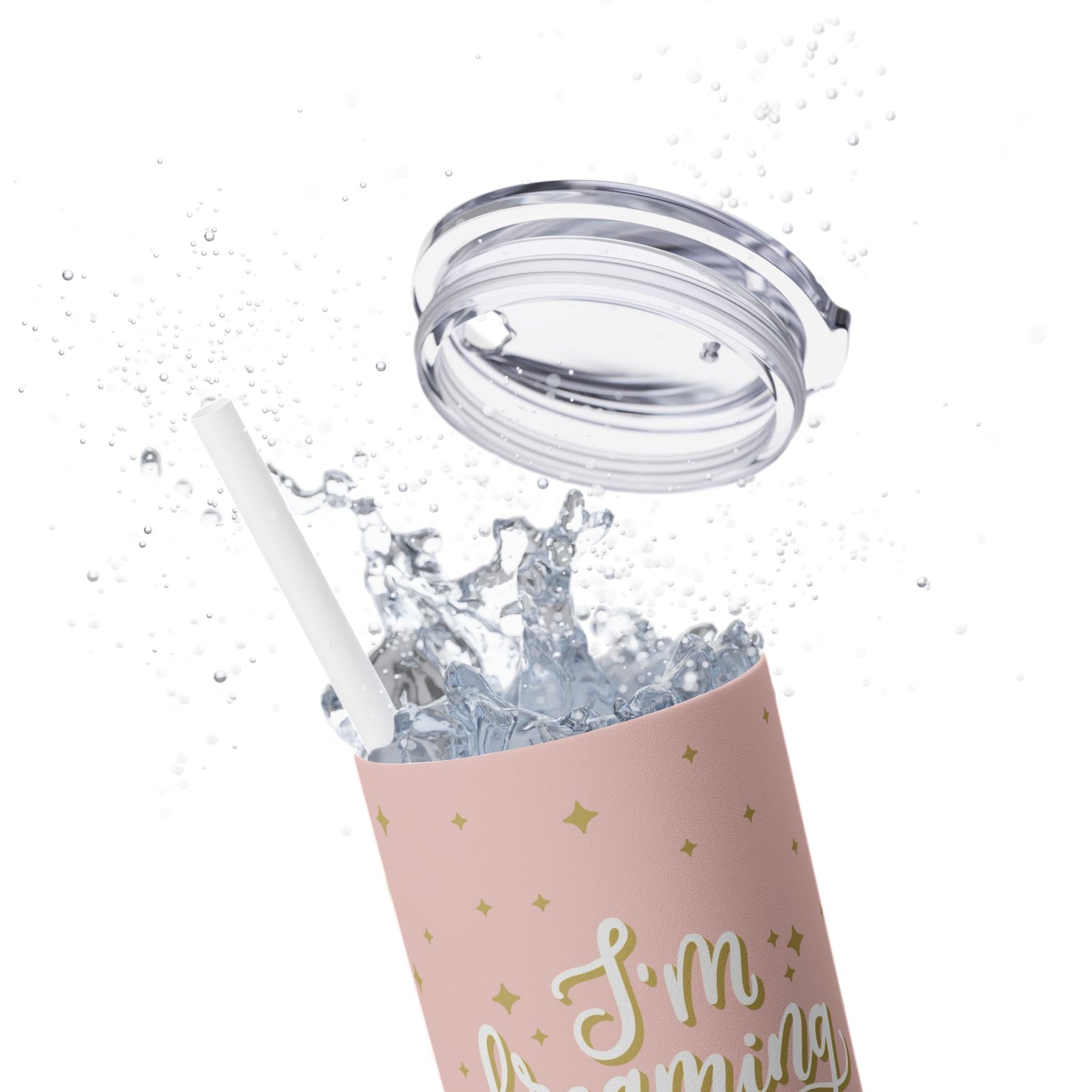 Christmas Tumbler with Italian Design print | I'm Dreaming Of A White Christmas | Giada Valenti | Pink | Christmas Gift