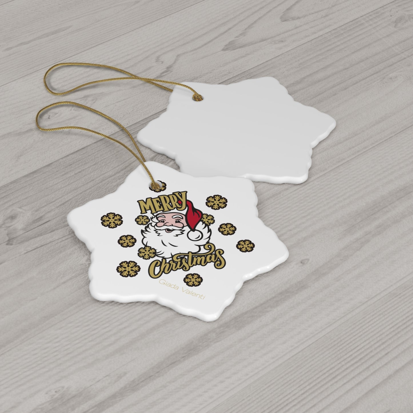 Merry Christmas Ceramic Ornament with exclusive Italian design print | Giada Valenti | Christmas Ornament | Christmas Gift