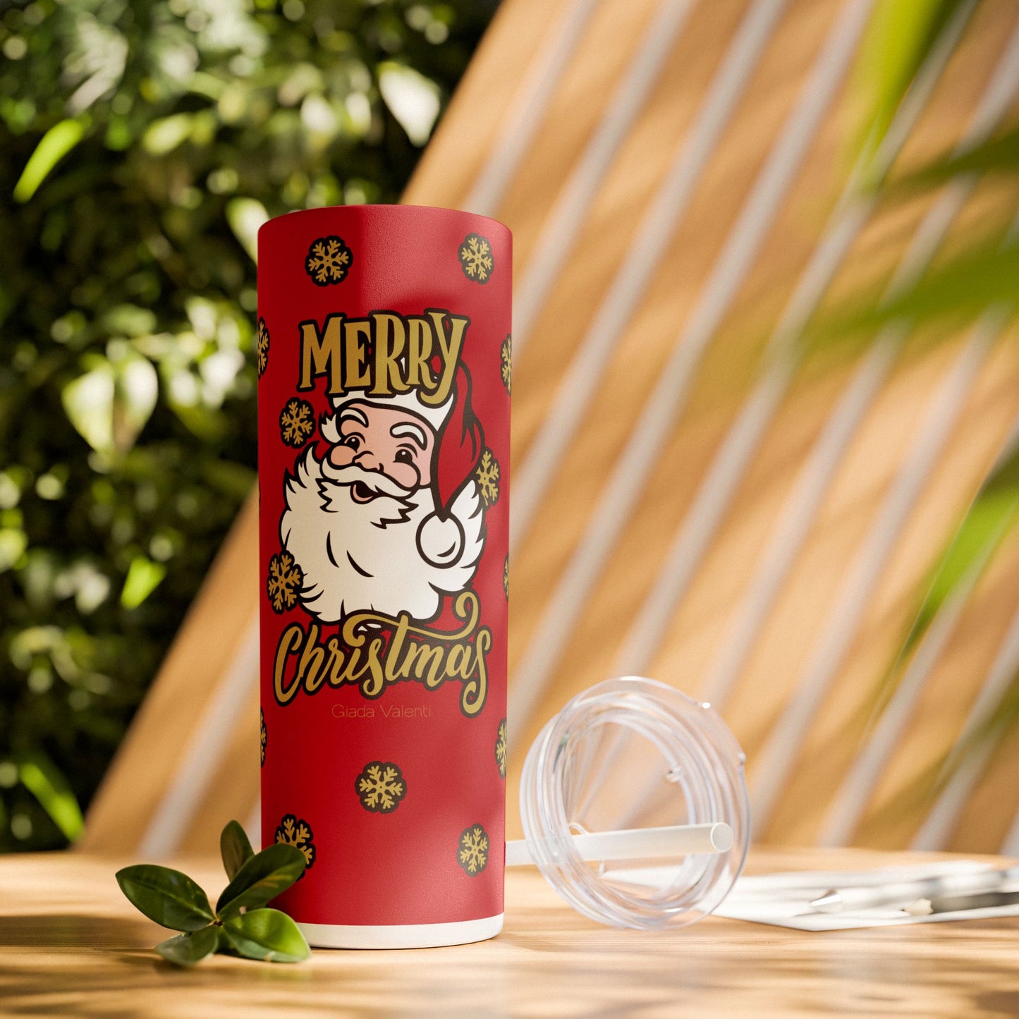 Christmas Tumbler with Italian Design print | Merry Christmas Santa Claus | Giada Valenti | Christmas Gift