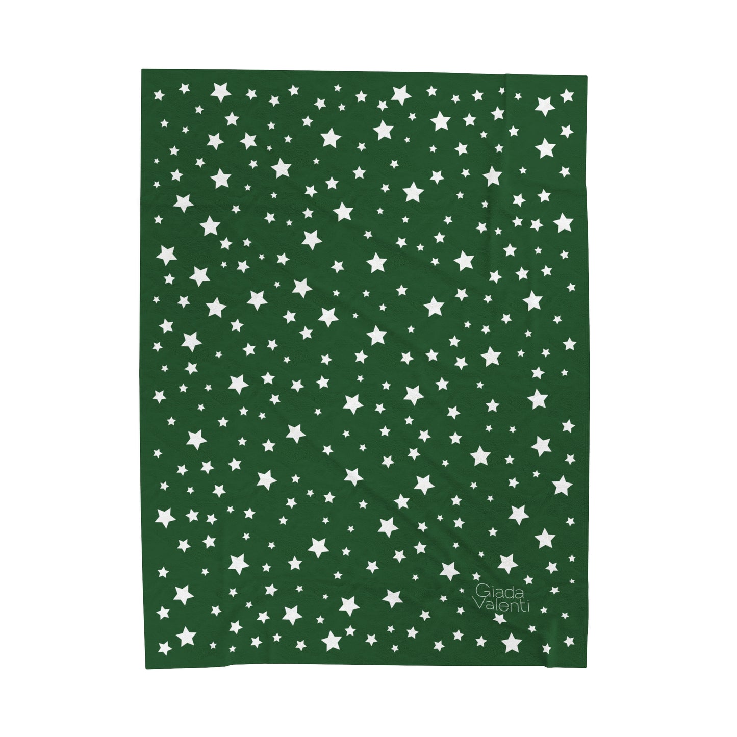 White Star Christmas blanket with Italian design print | 60x80 | Green | Giada Valenti | Christmas Gift | Velveteen Plush