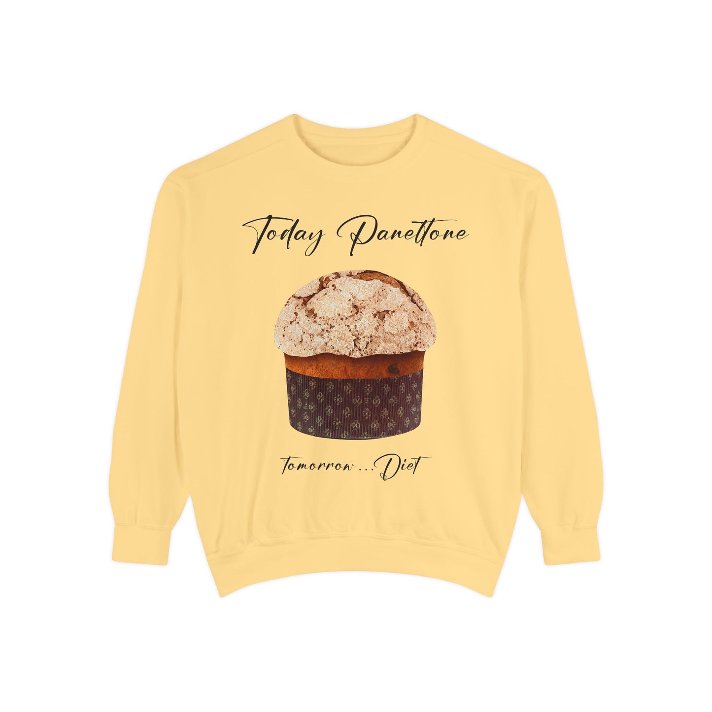 Panettone Unisex Garment-Dyed Sweatshirt designed in Italy by Elisa Savoia | Giada Valenti | Christmas Sweatshirt