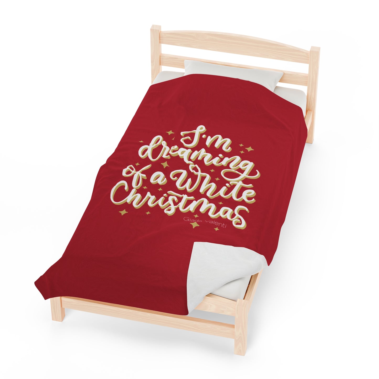 I'm Dreaming of a White Christmas Velveteen Plush Blanket with Italian design print | 60x80 | Red | Giada Valenti | Christmas Gift