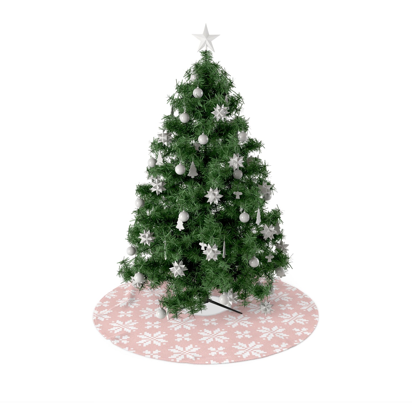 Jacquard Snowflake Christmas Tree Skirt with Italian Design print | Pink | Giada Valenti | Christmas Decoration | Christmas Gift