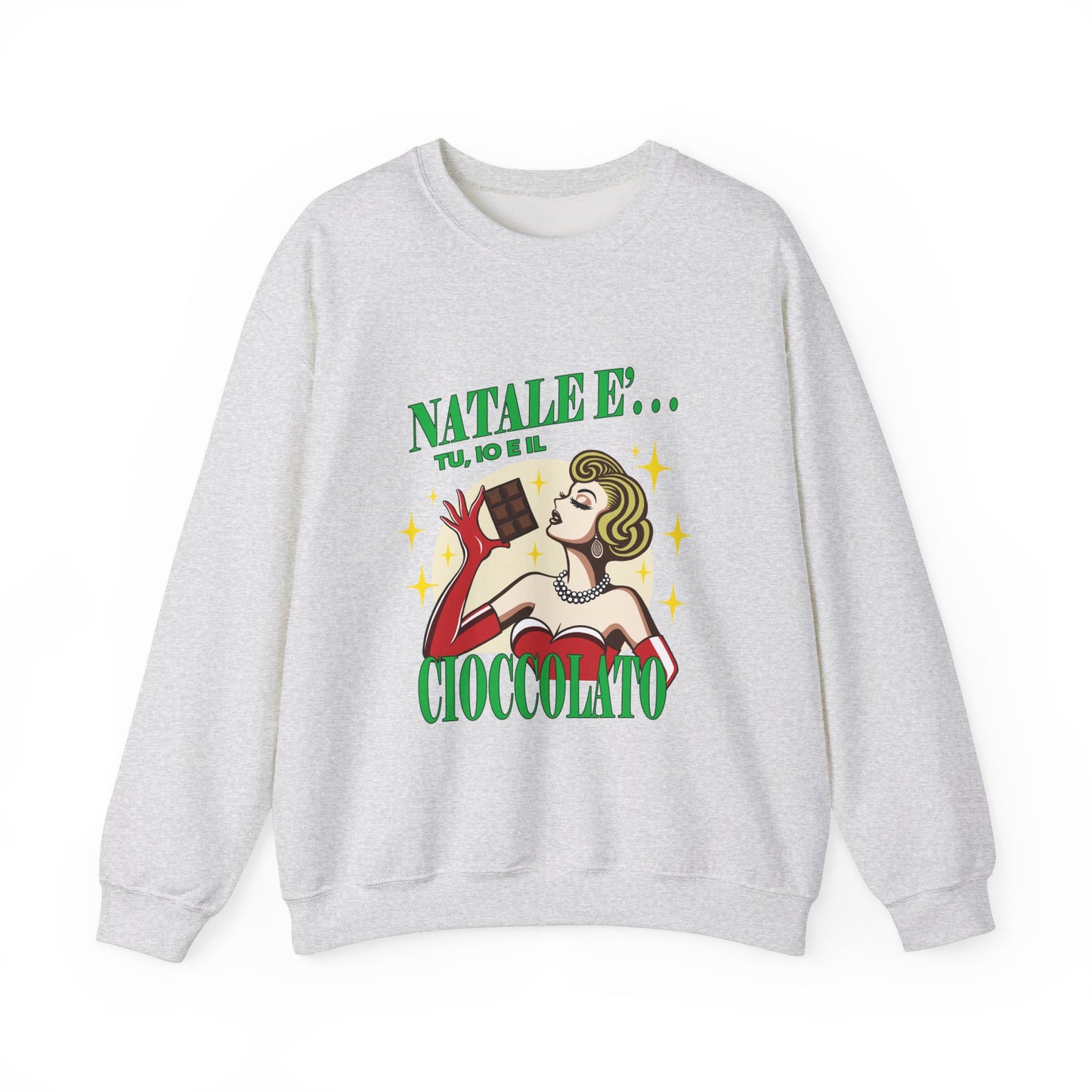 Ciocolato Unisex Heavy Blend™ Crewneck Sweatshirt - Giada Valenti Collection - Print designed in Italy by Elisa Savoia