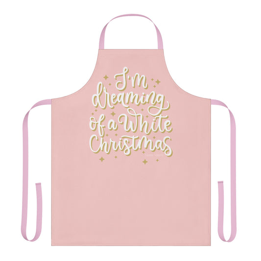 I'm Dreaming of a White Christmas Apron with Italian Design print | Pink | Giada Valenti | Christmas Gift