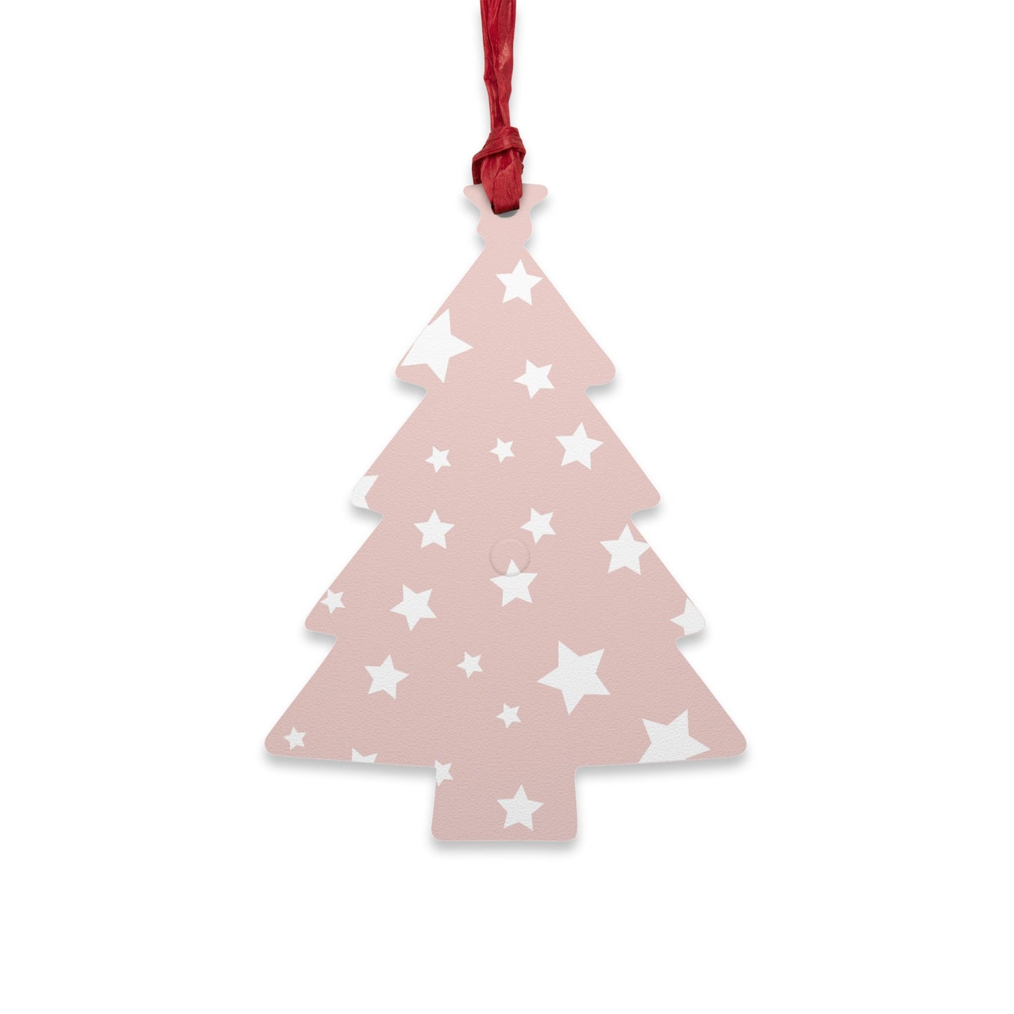 Giada Valenti | Tree Shape Wooden Ornament | Designed in Italy | Pink White Star | Christmas Ornament | Christmas Gift | Italian Design