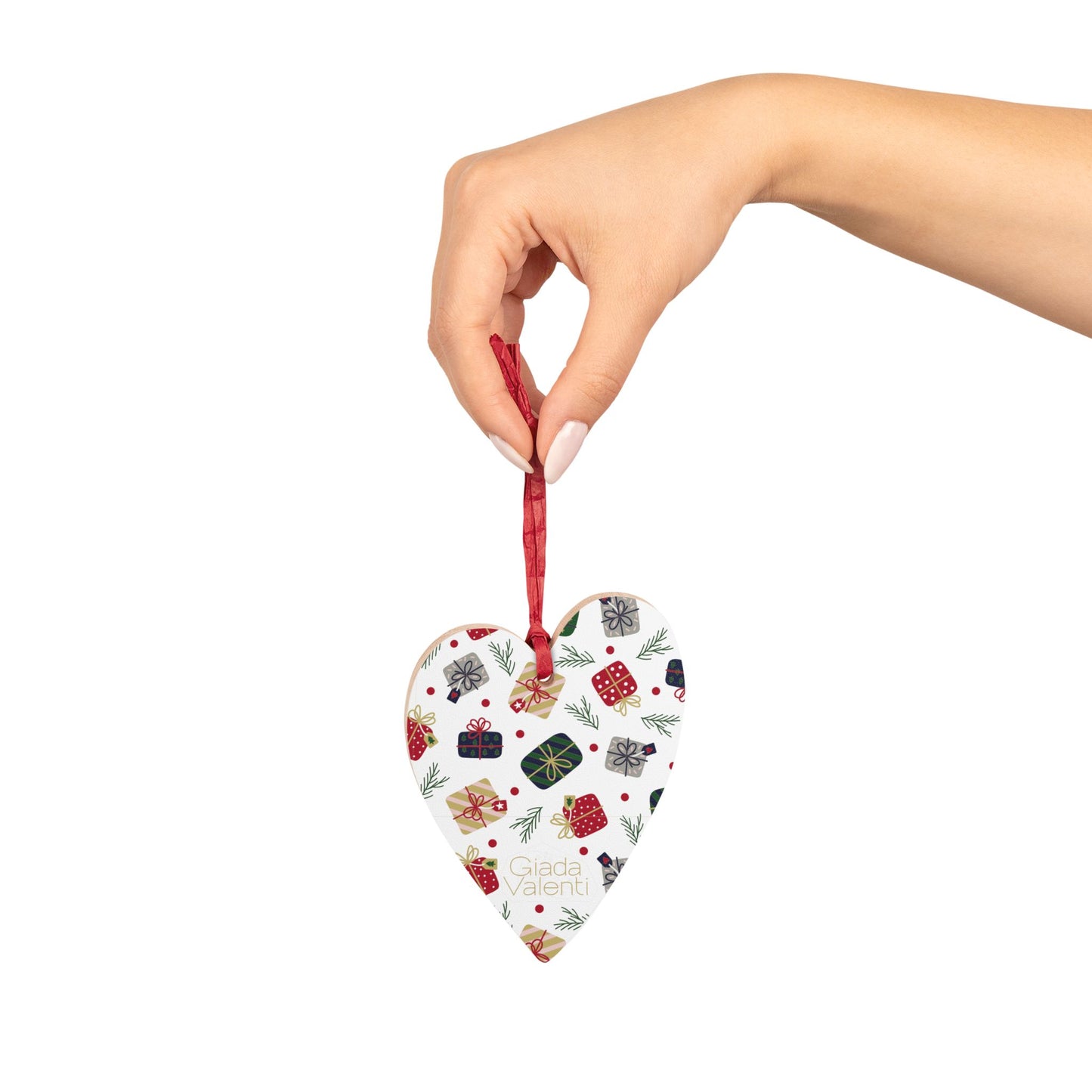 Giada Valenti | Heart Shape Wooden Ornament | Designed in Italy | Italian Design | Christmas Gift