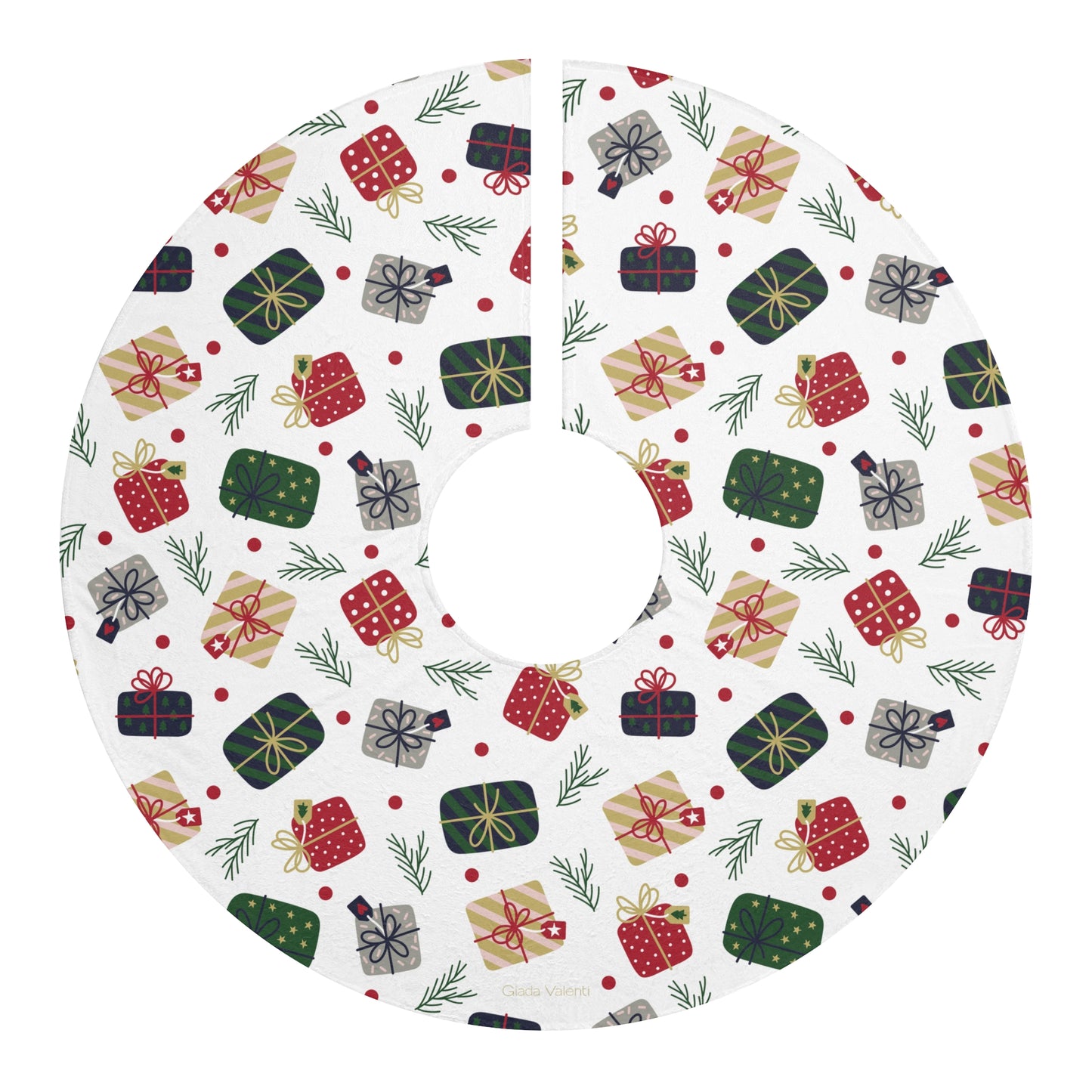 Christmas Presents Tree Skirt with Italian Design print | Giada Valenti | Christmas Decoration | Christmas Gift