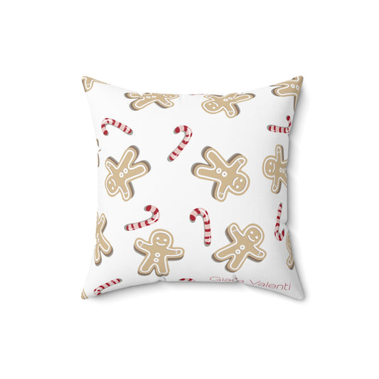 Christmas Pillow | Designed in Italy | Gingerbread Candy Cane | Giada Valenti Collection