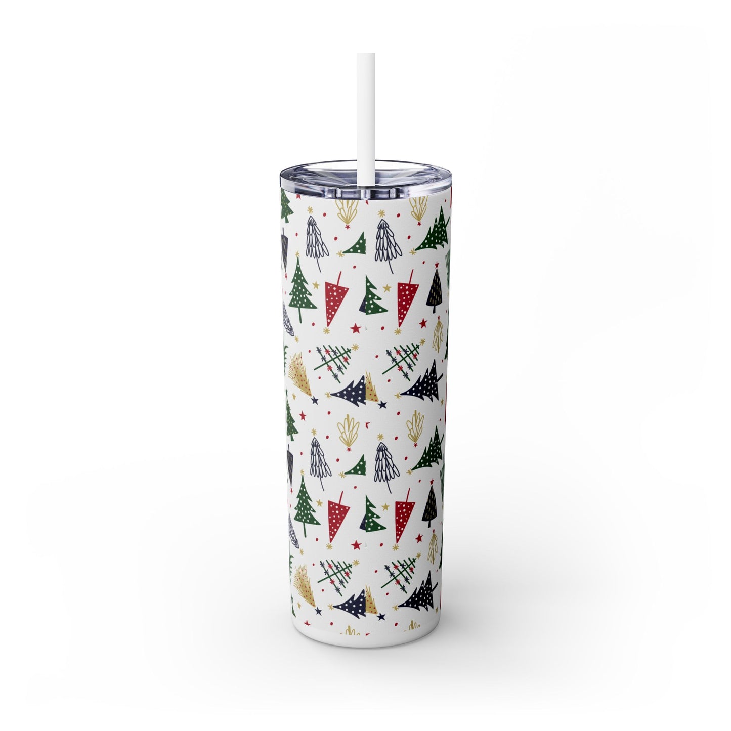 Merry Christmas Skinny Tumbler with Straw, 20oz | Giada Valenti | Christmas Gift |