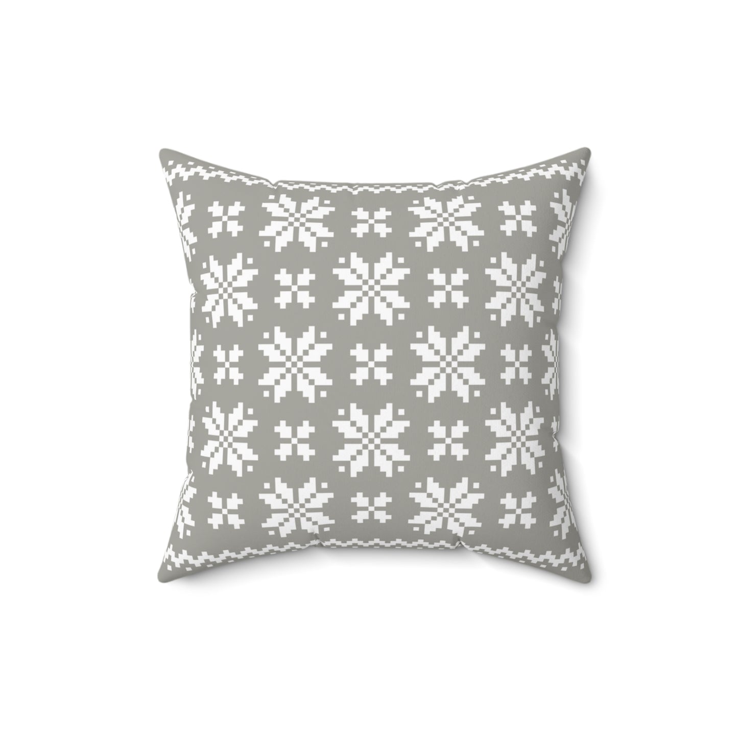 Merry Christmas Pillow with exclusive Italian Design print | Silver White Jacquard Snowflake | Giada Valenti Collection