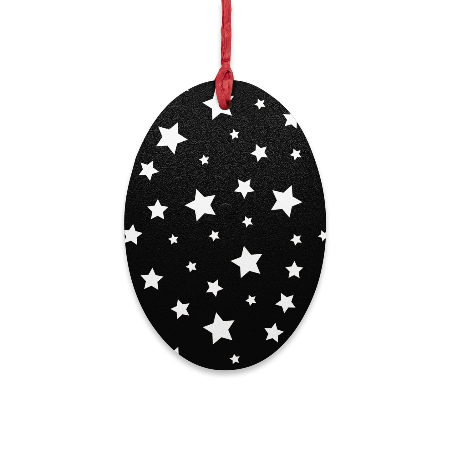 Oval Shape Wooden Ornaments | Designed in Italy | Black White Stars | Giada Valenti | Christmas Ornament | Christmas Gift | Italian Design