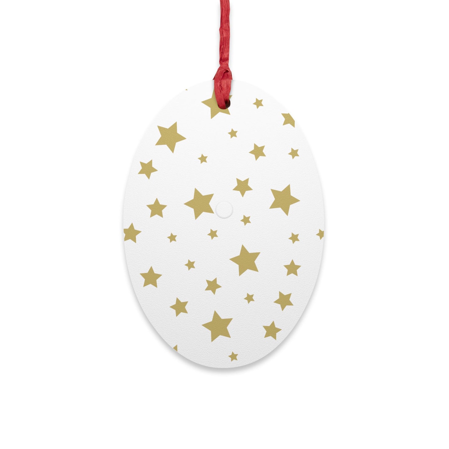 Oval Shape Wooden Ornaments | Designed in Italy | White Gold Stars | Giada Valenti | Christmas Ornament | Christmas Gift | Italian Design