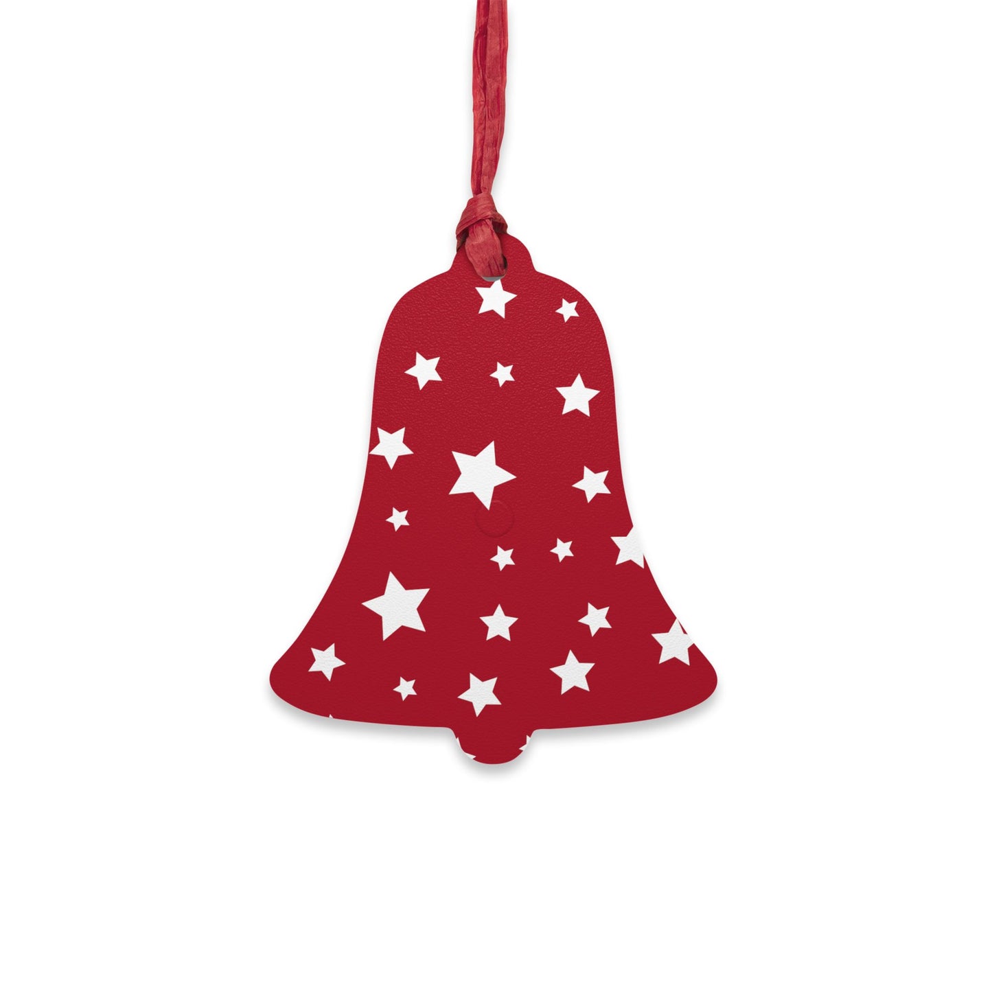 Giada Valenti | Bell Shape Wooden Ornaments | Designed in Italy | Red White Stars | Christmas Ornament | Christmas Gift