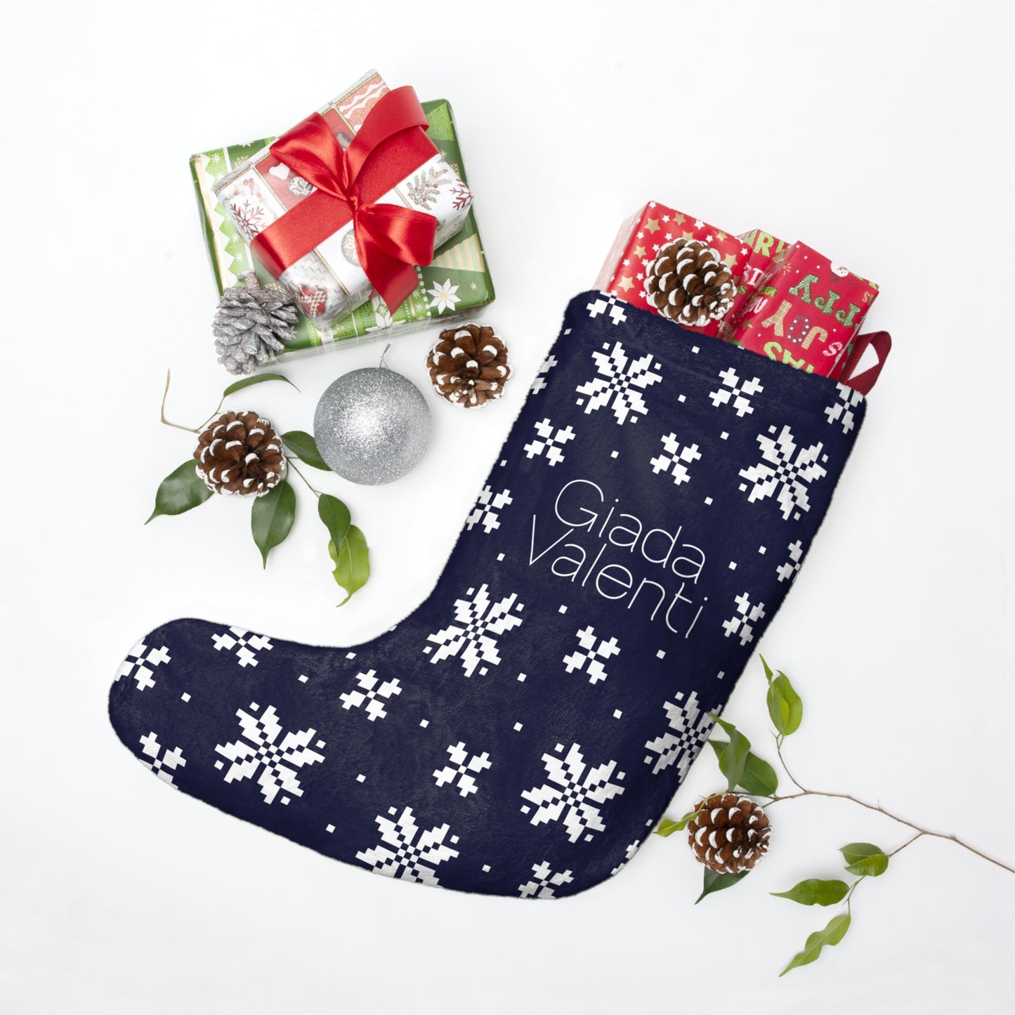 Jacquard Snowflake Stocking | Giada Valenti Collection