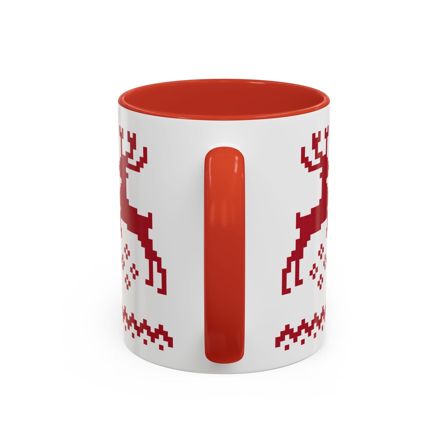 Jacquard Reindeer Christmas Mug with exclusive Italian design print (11oz) | Red | Giada Valenti Collection