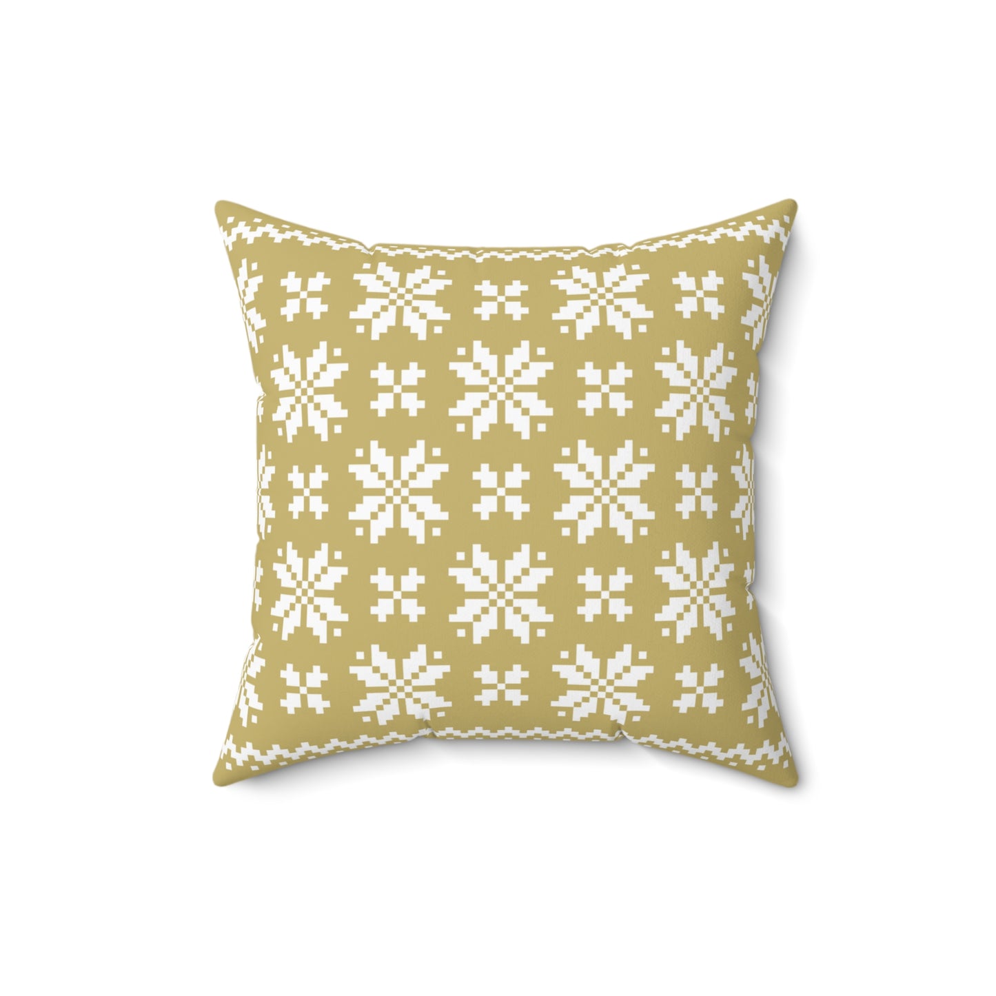 Merry Christmas Pillow with exclusive Italian Design print | Gold White Jacquard Snowflake | Giada Valenti Collection