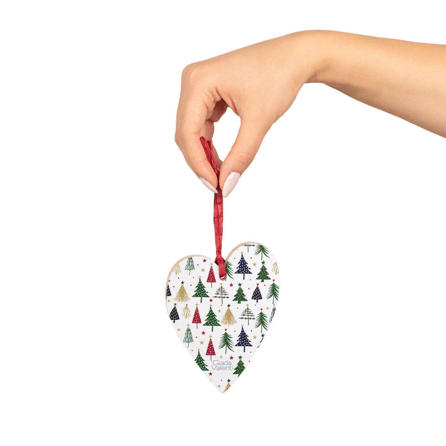 Giada Valenti | Heart Shape Wooden Ornament | Designed in Italy | Christmas Tree| Christmas Ornament | Christmas Gift