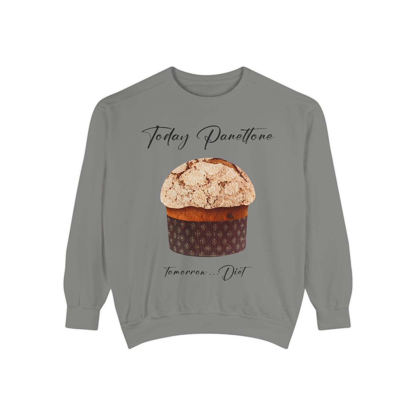 Panettone Unisex Garment-Dyed Sweatshirt designed in Italy by Elisa Savoia | Giada Valenti | Christmas Sweatshirt