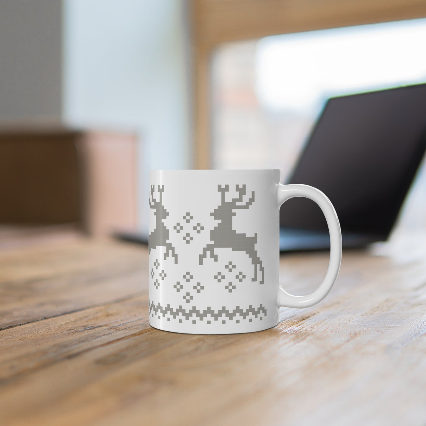 Jacquard Reindeer Christmas Mug with exclusive Italian design print (11oz) | Giada Valenti Collection