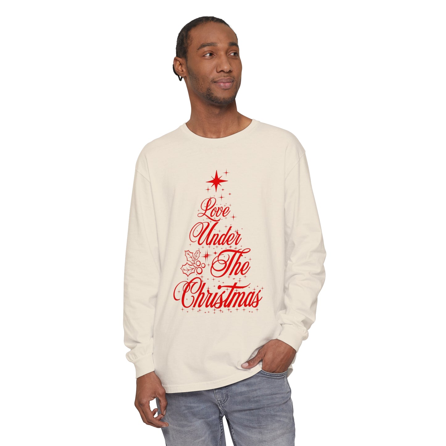 Love Under The Christmas Tree Long Sleeve T-Shirt | Exclusive design print by Elisa Savoia | Giada Valenti Collection