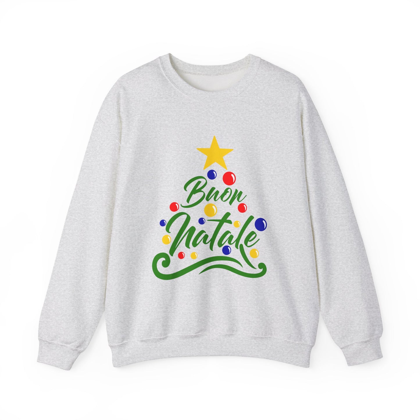 Buon Natale Unisex Heavy Blend™ Crewneck Sweatshirt - Giada Valenti Collection - Print designed in Italy by Elisa Savoia